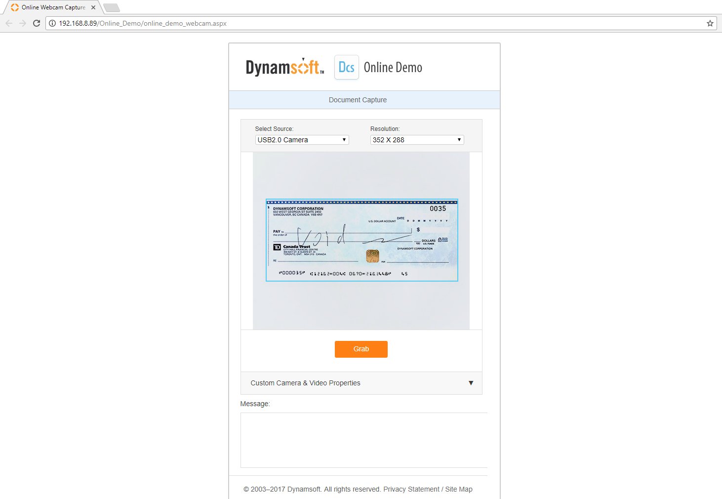 Dynamsoft Camera SDK 6.0 Capture Demo